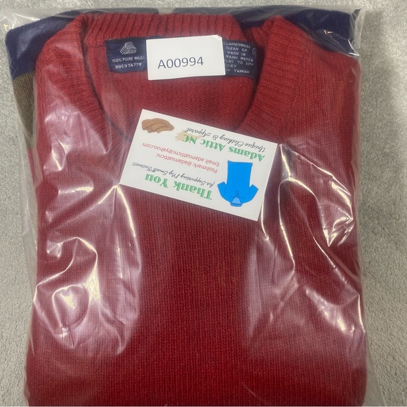 Vintage Sweater Men’s Large 100% Lambs Wool Knit Daniel Hechter Crew Neck LS - Picture 5 of 8